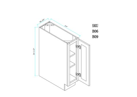 Cinder Grey Full Door Base Cabinet