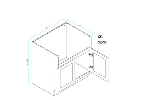 Forest Green Farmer Sink Base Cabinets