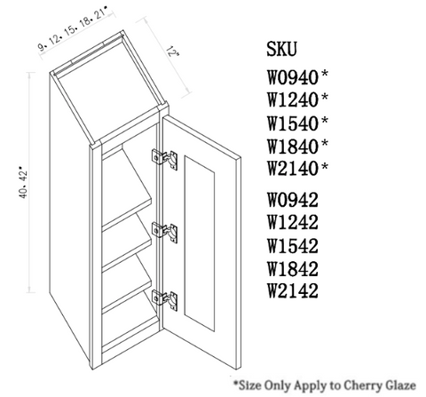 Cinder Grey 42"H Wall Cabinet-Single Door