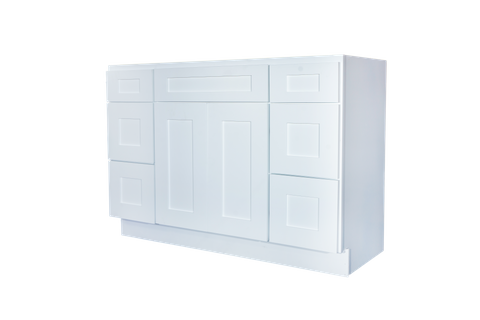Slim White Cream Sink Base Cabinet Both Side Drawer