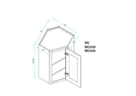 Cinder Grey Wall Diagonal Cabinet