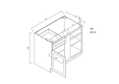 Forest Green Base Blind Corner Cabinet