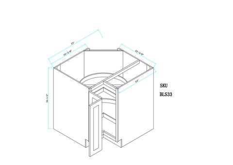 Forest Green Base Lazy Susan Cabinet