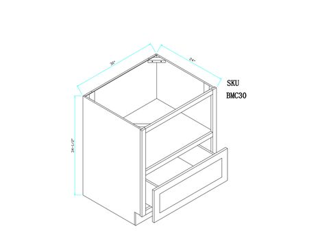 Forest Green Base Microwave Cabinet