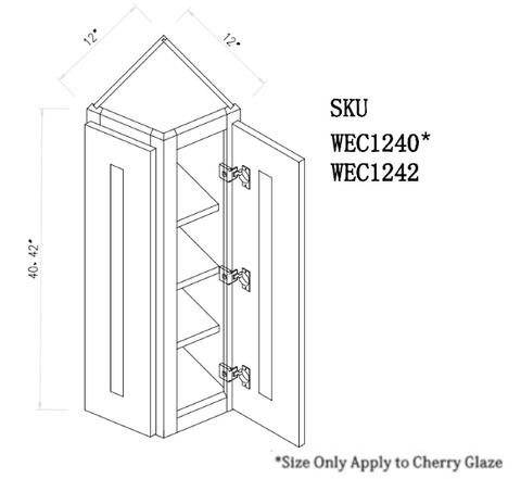 Ivory White Wall End Corner Cabinet