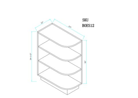 Modern White Base Open Shelf Cabinet
