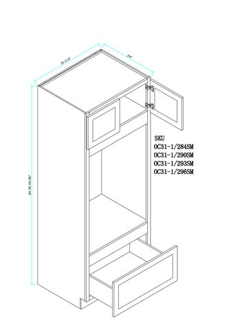 Modern White Single Oven Microwave Seperate Cabinet