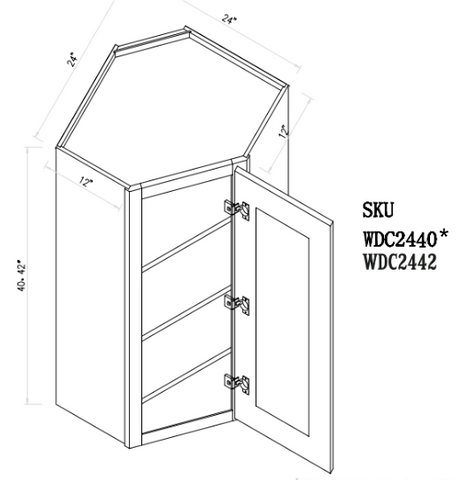 Modern White Wall Diagonal Cabinet