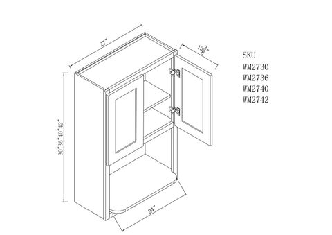 Modern White Wall Microwave Cabinet