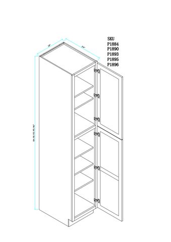 Dark Shaker Single Door Tall Cabinet