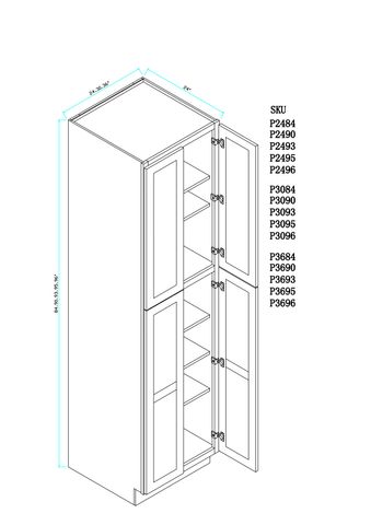 Dark Shaker Double Door Tall Cabinet
