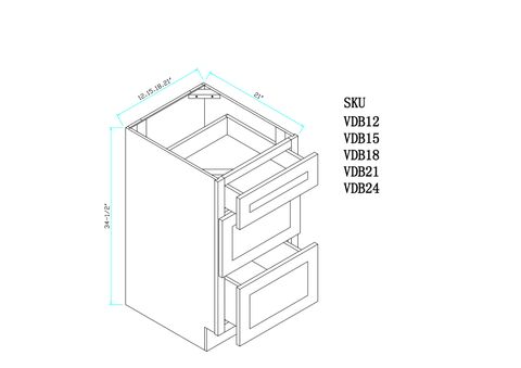 Dark Shaker Vanity Drawer Base Cabinet