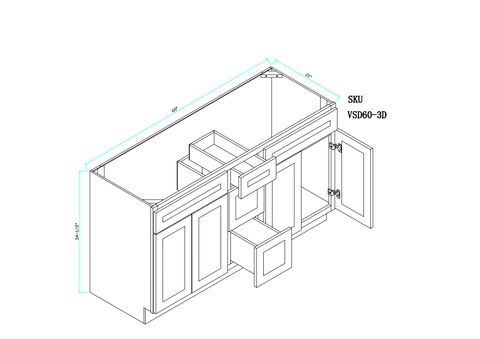 Dark Shaker Double Sink Base Cabinet