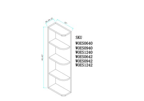 Dark Shaker Wall Open Shelf Cabinet
