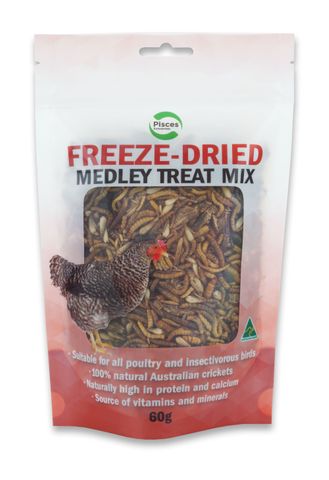 PISCES FREEZEDRIED MEDLEY POULTRY 60G