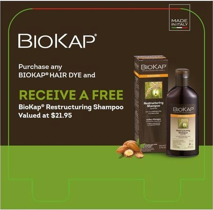 BIOKAP FREE SHAMPOO FLOOR STAND HEADER