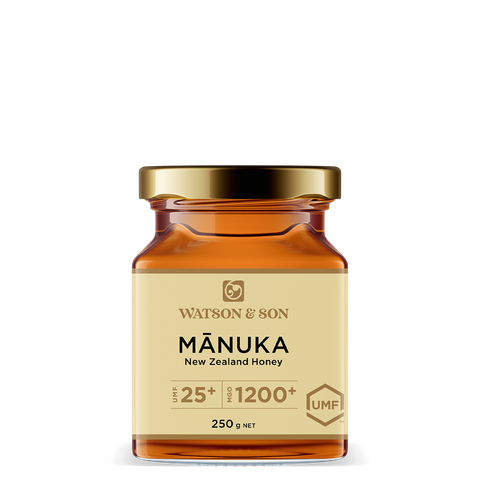 UMF 25+/MGO1200+ MANUKA HONEY 250G GLASS