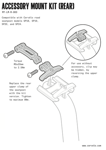 Cervelo Accessory Mount for Rear Light MT-LM-R-003