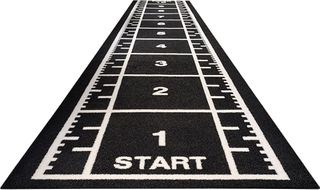 Track with Numbers - 2m x 10.2m Grass - Black/White