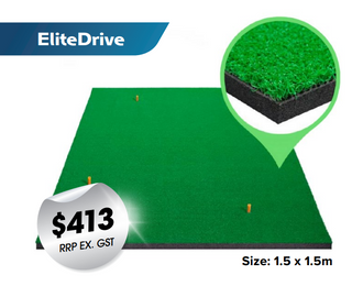 EliteDrive Golf Driving Mat - 1.5mx1.5m (20mm Nylon Yarn + 10mm EVA Foam)