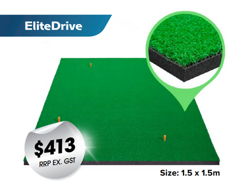 EliteDrive Golf Driving Mat - 1.5mx1.5m (20mm Nylon Yarn + 10mm EVA Foam)