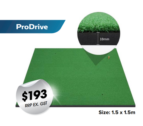 ProDrive Golf Driving Mat - 1.5mx1.5m (8mm PP Yarn + 10mm EVA Foam)