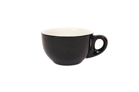 220ML CAPPUCCINO BOWL CUP ITALIAN SET OF 6 BLACK