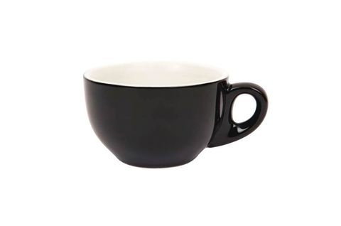 280ML CAPPUCCINO LARGE BOWL CUP ITALIAN SET OF 6 BLACK