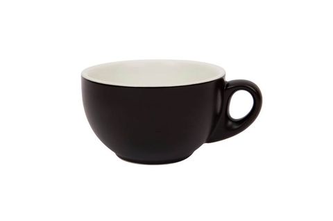 280ML CAPPUCCINO LARGE BOWL CUP ITALIAN SET OF 6 MATT BLACK