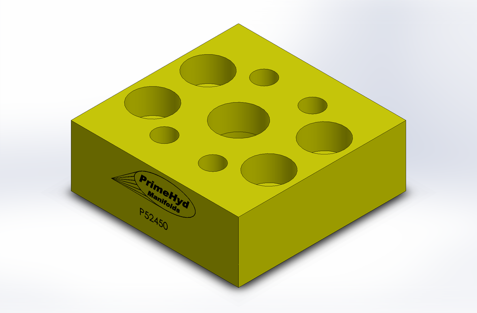 P52450 PrimeHyd — Port adaptor block; Cylinder port SAE 61-12, Valve ...