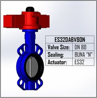 HYDRAULIC 1/4 TURN ACTUATOR SIZE 32 80MM BUTTERFLY VALVE