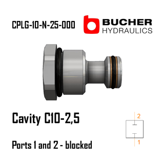 CPLG-10-N-25-000 C10-2,5, 7/8"-14UNF, 2-WAY, PORTS 1 AND 2 BLOCKED CAVITY PLUG, BUCHER