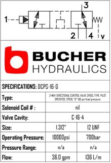 DCPS-16-N-G-F-0-160 DIRECTIONAL CONTROL PILOTED SPOOL VALVE 3 WAY - 16