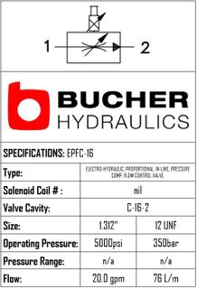 EPFC-16-N-05-0-M-0 ELECTRO PROPORTIONAL PRESSURE COMPENSATED FLOW CONTROL VALVE - 16