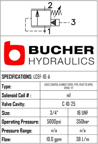 LCEF-10-N-A-F-0-100  LOGIC CONTROL ELEMENT SPOOL VALVE -10