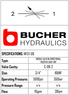 NFCV-08-N-K-0 FLOW CONTROL NEEDLE VALVE - 08