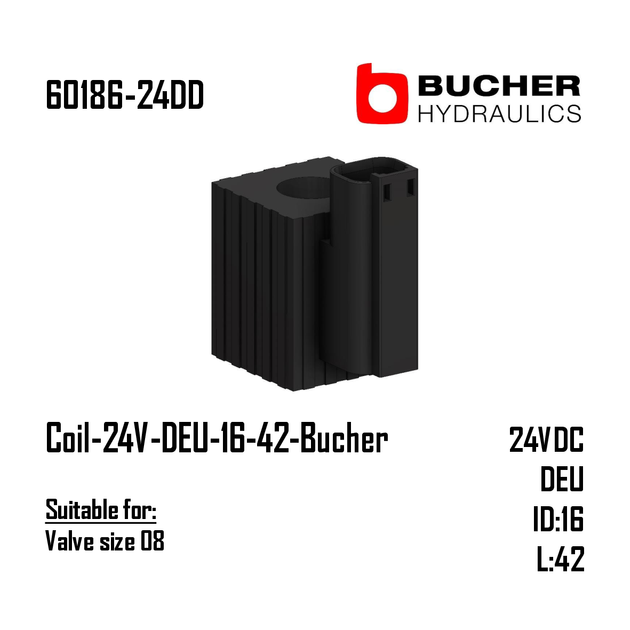 60186-24DD • 24V • DEUTSCH • ID 16 MM • L : 42 MM • BUCHER