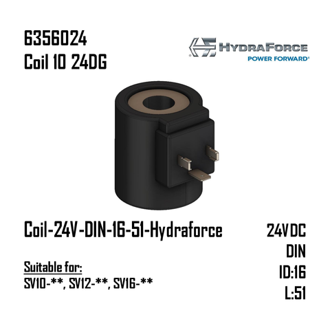 Coil-24V-DIN-16-51-Hydraforce (SV10-**, SV12-**, SV16-**)