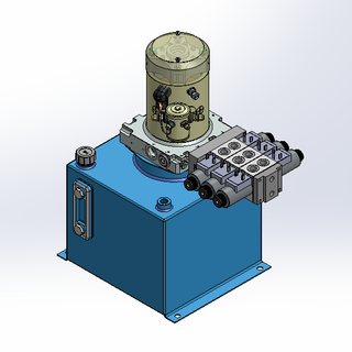 24v DC 7L/min 10-200bar 12.0L SQUARE tank / vertical mount / 3 x valve