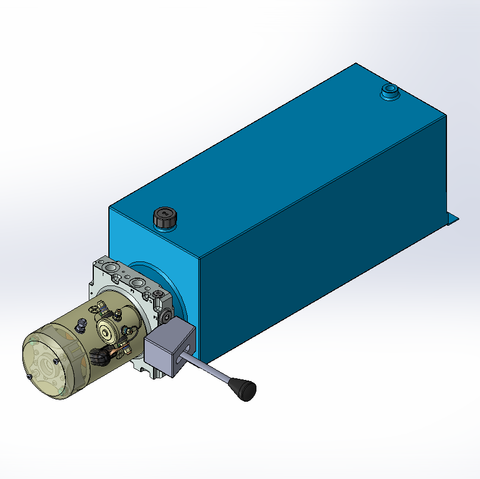 24v DC 7L/min 10-200bar 20.0L SQUARE tank / horizontal mount / manual valve