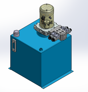 24v DC 7L/min 10-200bar 36.0L SQUARE tank / vertical mount / 2 x valve