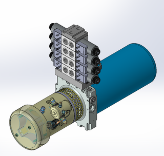 24v DC FAN ASSISTED 7L/min 10-200bar 2.8L ROUND tank / horizontal mount / 4 x valve