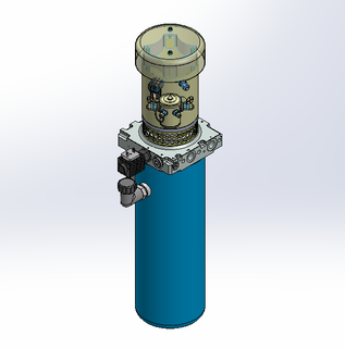 24v DC FAN ASSISTED 7L/min 10-200bar 4.2L ROUND tank / vertical mount / lowering solenoid valve