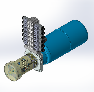 24v DC FAN ASSISTED 7L/min 10-200bar 9.0L ROUND tank / horizontal mount / 6 x valve