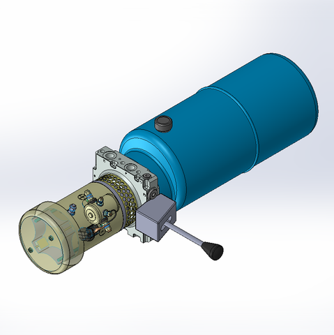 24v DC FAN ASSISTED 7L/min 10-200bar 9.0L ROUND tank / horizontal mount / manual valve