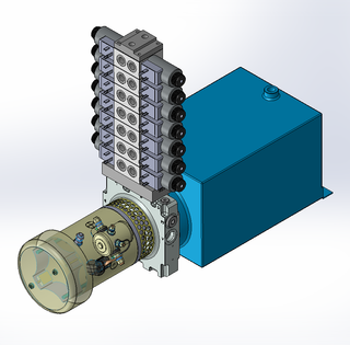 24v DC FAN ASSISTED 7L/min 10-200bar 10.0L SQUARE tank / horizontal mount / 7 x valve