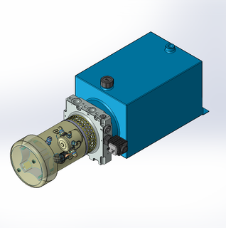 24v DC FAN ASSISTED 7L/min 10-200bar 10.0L SQUARE tank / horizontal mount / lowering solenoid valve