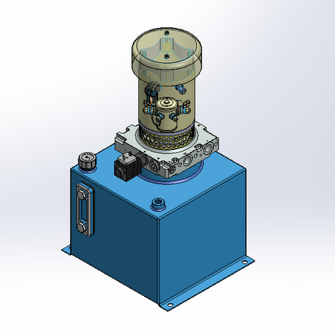 24v DC FAN ASSISTED 7L/min 10-200bar 12.0L SQUARE tank / vertical mount / lowering solenoid valve