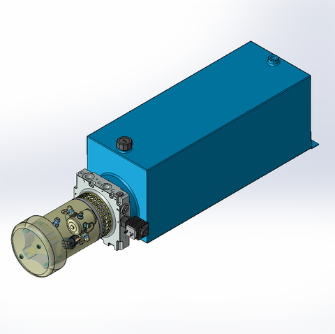 24v DC FAN ASSISTED 7L/min 10-200bar 20.0L SQUARE tank / horizontal mount / lowering solenoid valve