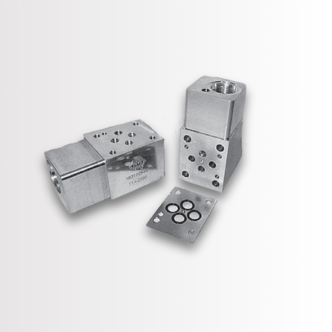 CETOP3, SANDWICH BODIES, P OR T PORTS INTERRUPT, STEEL - 350 BAR, SINGLE COMMON CAVITY